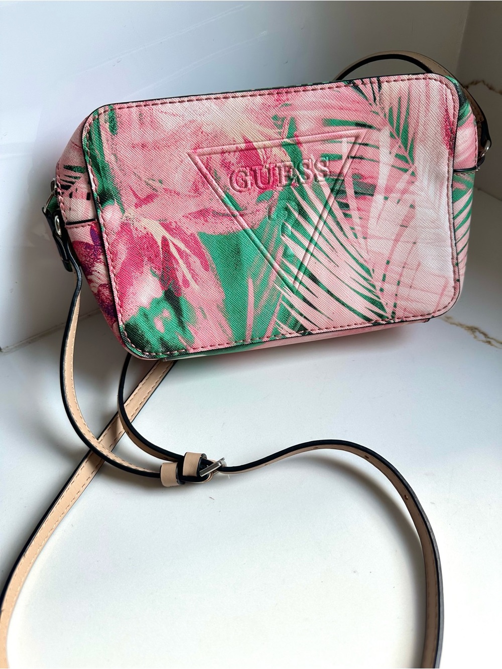 GUESS tropical floral print crossbody bag